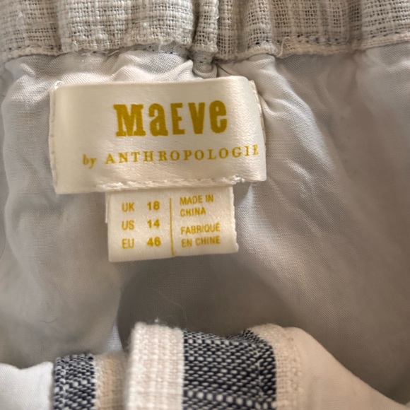 Anthropologie Maeve Chiloe Striped Button Front Midi Skirt - Picture 10 of 15